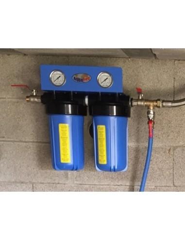 Porte filtre BLUE DUO double 10"  avec manomètres
