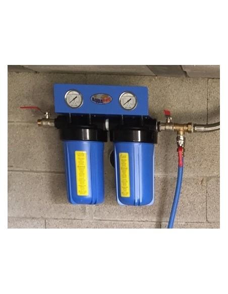 Porte filtre BLUE DUO double 10"  avec manomètres
