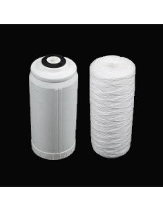 Pack Plus pour porte-filtre Bigblue double 10" : une cartouche bobinée 1µ et un conteneur de  charbon-actif en granulés
