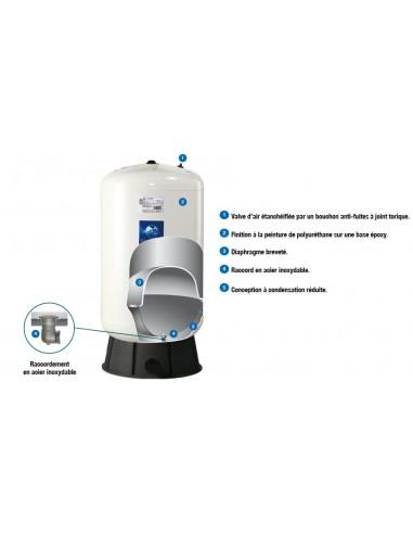 Ballon tampon à diaphragme vertical 80L