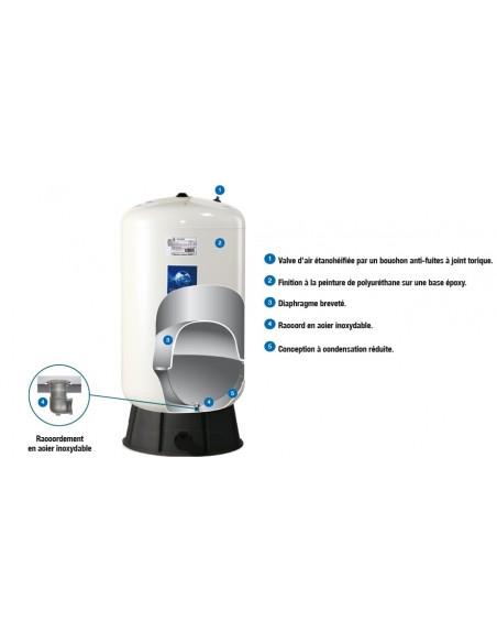 Ballon tampon à diaphragme vertical 150L