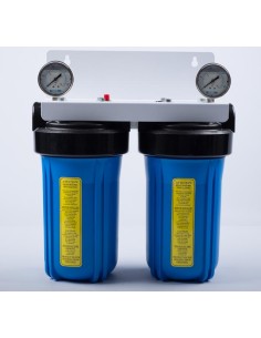 Porte filtre BIG BLUE double 10" avec manomètres 2